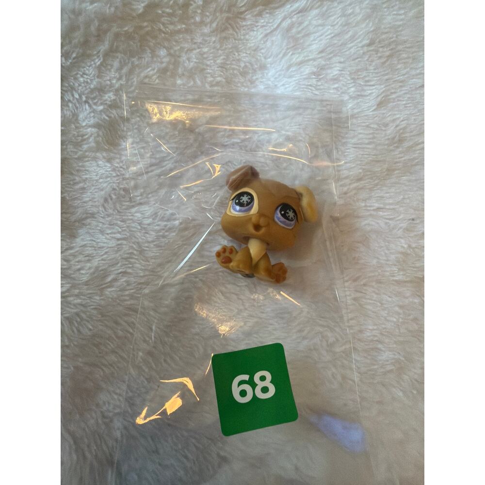 LPS Littlest Pet Shop Puppy #760 Brown Puppy Purple Snowflake Eyes 2007 G2 - Picture 15 of 15